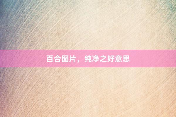 百合图片，纯净之好意思